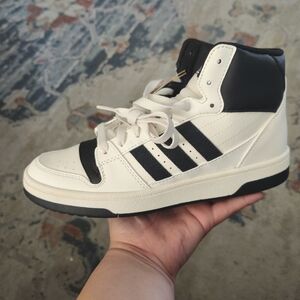 Adidas Break Start Mid Women's High Top Sneaker in White and Black